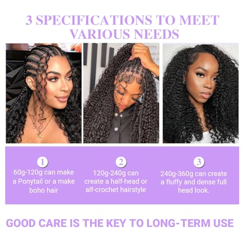 Sterly Burmese Curly Crochet Hair Bundles 16" 120g Pre-Separated Feather Knotless