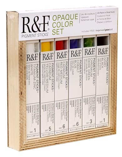 R&F Handmade Oil Pigment Stick Set - Opaque Artist Paints, 6x38ml