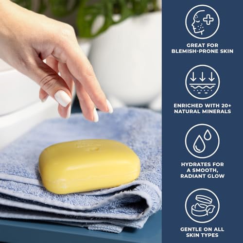 Natural Elephant Dead Sea Sulfur Soap 13.2oz - 3 Pack All Skin Types, Aloe Vera & Dead Sea Salt