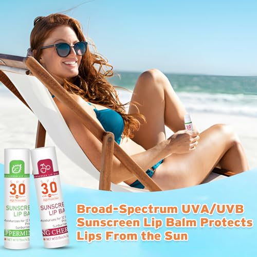 VISRIE SPF 30 Lip Balm Pack 64 pcs | 8 Flavors, Clear, Moisturizing Sun Protection