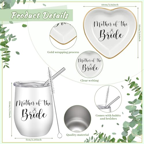 Mother of the Bride Gift Set - Tote Bag, Makeup Bag, Tumbler & Ring Tray - FoldTier