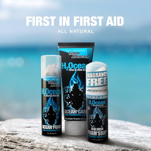 H2Ocean Tattoo Aftercare Kit - 3 Step Water-Based Skin Healing Set