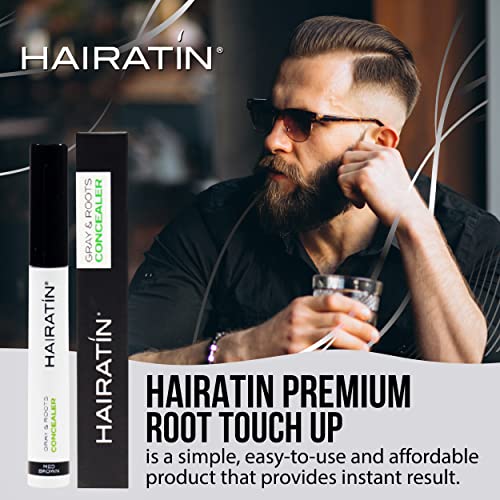 Hairatin Root Touch Up Spray Medium Brown - Water-Resistant Hair Concealer for Gray Roots