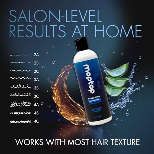MopTop Salon Daily Conditioner 32oz - Color Safe Hair Moisturizer for Dry, Damaged Hair, Frizz Control, Sulfate & Paraben Free