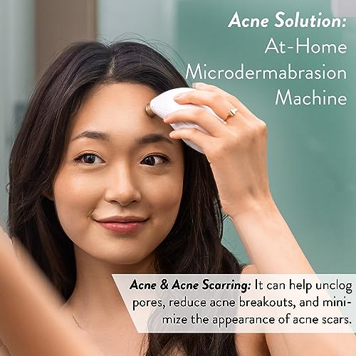 Microderm GLO Diamond Microdermabrasion Machine - White, 1 Count - Home Facial System for Anti-Aging & Skin Rejuvenation
