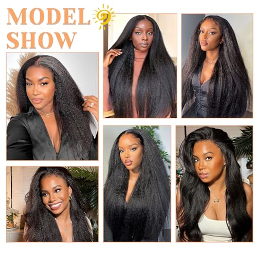 Natural Color 2x6 HD Transparent Lace Closure 12 Inch Kinky Straight Human Hair - Middle Part with Baby Hair