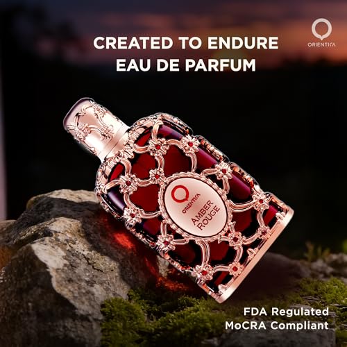 Orientica Amber Rouge Eau de Parfum 2.7oz - Warm Woody Floral Saffron & Jasmine Notes - Unisex Fragrance with Orange - Variation of THIS listing
