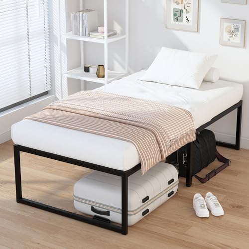 Narrow Twin Bed Frame 18 Inch Heavy Duty Metal Platform No Box Spring Black - Variation of THIS listing