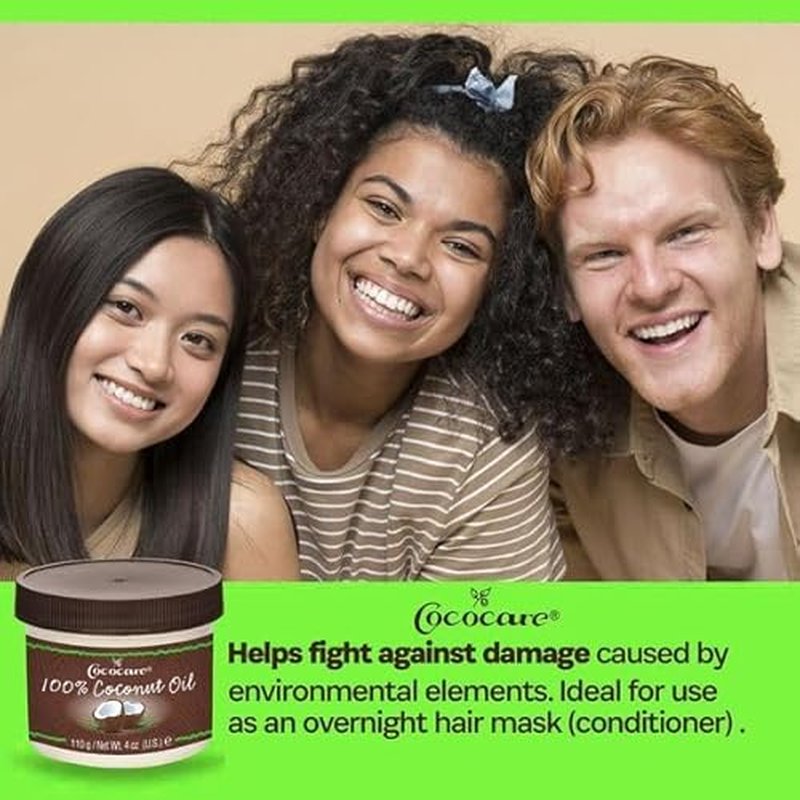 Cococare 100% Pure Coconut Oil - All Natural Coconut Oil for Skin and Hair 4 oz - 2 Pack