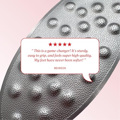 Onyx Professional Double Sided Foot Polisher - Dual Action, Polishing Side, Buffing Side, Stainless Steel, Works on Wet or Dry Feet, Comfortable Grip Handle