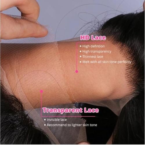 4x4 HD Lace Closure Human Hair Body Wave 16 Inch - Natural Black, Pre Plucked