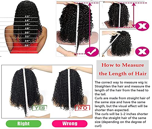 Headband Wig Deep Wave 12 Inch Natural Color, 100% Brazilian Virgin Human Hair, Glueless Non-Lace Deep Curly Wigs, Aiterina