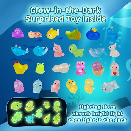 Kids Bath Bombs Set with Glow in The Dark Surprise - 24 Colorful Bubble Fizz for Bath Time Fun