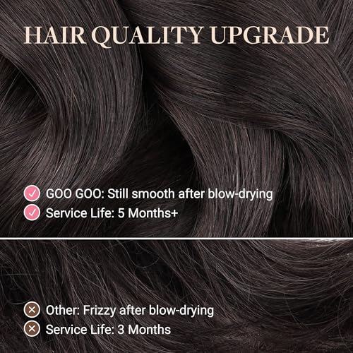 GOO GOO 14 Inch Hair Extensions Tape in Human Hair 20pcs Jet Black #1