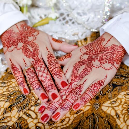 Henna Tattoo Stencils Kit, 18 Sheets Self-Adhesive Templates, Indian Mehndi Designs for Hands, Traditional Body Art