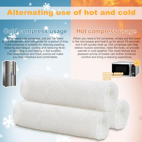 Moist Cotton Towel Bulk Moist Towelettes Individually Wrapped 8.7" x 8.7",White Towel Services,Refreshment Pre Moistened Towels Lavender,Lemon,Mint and Unscented for Sport Party Spa (pack of 100)