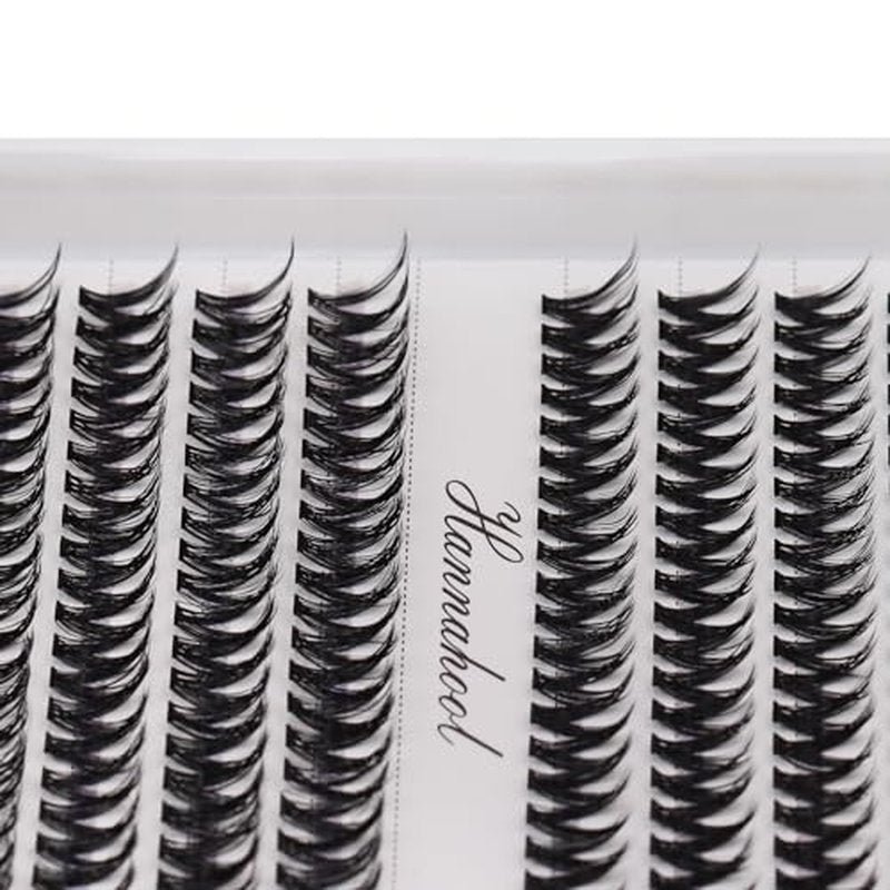 12rows-Large Tray Mixed 8-10-12-14-16mm/Mixed 14-15-16mm/Mixed14mm-16mm/Mixed 18-20mm Wide Stem Individual False Eyelashes Dramatic Black Cluster Eyelashes (MY009-10-12MM)