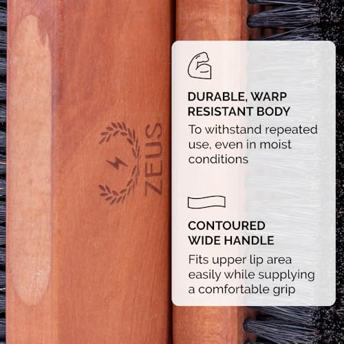 ZEUS Palm Beard Brush Soft Boar Bristles & Pear Wood Handle - Soft Bristles