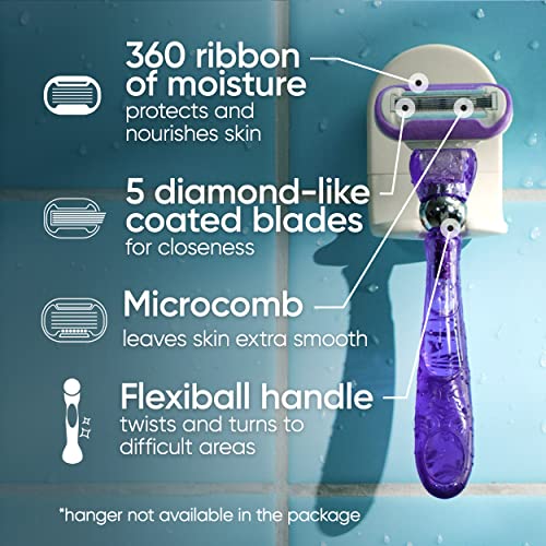 Gillette Venus Deluxe Smooth Swirl Women's Razor Handle + 2 Refills - 1 Pack of 2