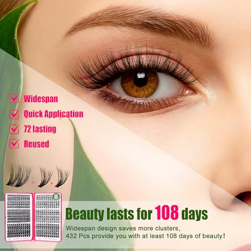 Lash Clusters - Wispy Fluffy Eyelash Clusters Natural lash extentions Biodegradable eyelash extensions individual lashes Light weight for beginner DIY at Home 0.05mm