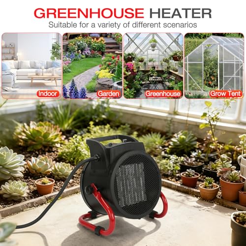 Greenhouse Heater with Digital Thermostat 1500W - Red Variation