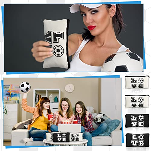 Amylove 20Pcs Soccer Makeup Bags Gift Set – Canvas Cosmetic Bags for Girls