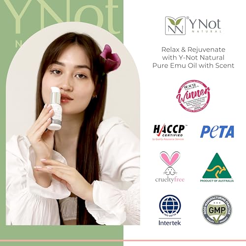 Y Not Natural Pure Emu Oil - Organic Moisture for Face, Body, Hair, Scalp & Nails - Rich in Omega 3-6-9, Vitamins & Essential Minerals - Australian Emu Oil (200ml) 6.76 fl oz - Blue Gum Eucalyptus