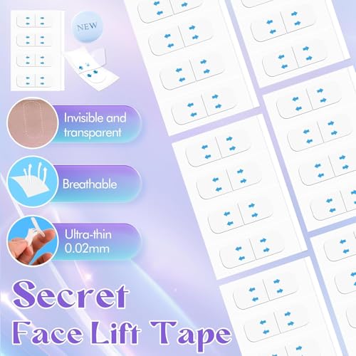 Neck Tape Lifting Invisible,140PCS Face Tape Lifting Invisible Face Lift Tape,Neck Lift Tape Face Lifter Tape for Makeup Instant Face Lift Facial Tape for Women Double Chin Jowls Eyebrow Sagging Skin