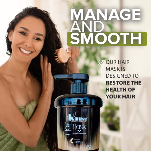 KALIVE Hair Mask 16 oz Deep Repair & Moisturizing Treatment for Damaged Hair