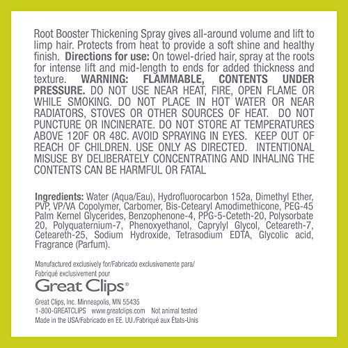 Root Booster Hair Thickening Spray - Humidity-Resistant Volume & Body, 10oz