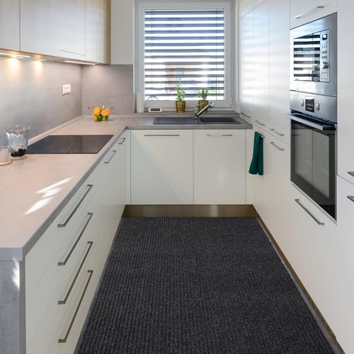 Foriy 3'x16'5" Indoor Outdoor Commercial Floor Mat Black - Cuttable Rug for Home & Entrance