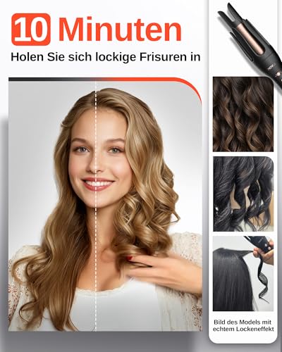 Black 1.25 Inch Curling Iron Hair Waver with Ceramic Coating & Anti-Scald Safety