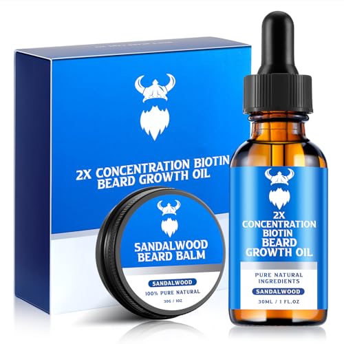 Sandalwood Beard Growth Oil with 2X Concentration Biotin for Men and Cedarwood Beard Growth Oil with 2X Concentration Biotin for Men£¬Natural Ingredients & Thickens Facial Hair Growth