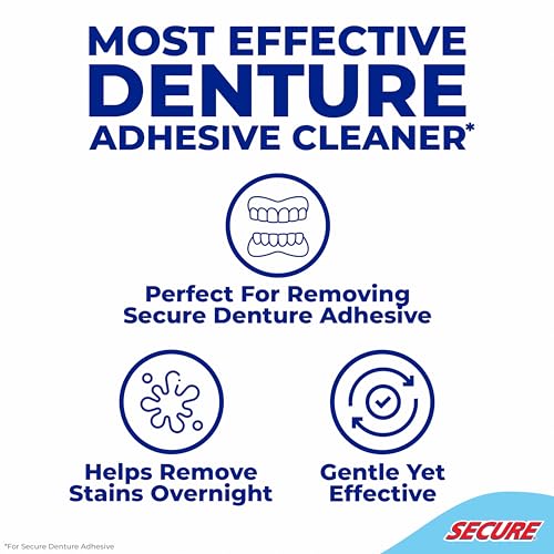 Secure Denture Cleaning Tablets - 128 Count, Pack of 4 (32 Tablets per Pack) for Retainers & Nightguards