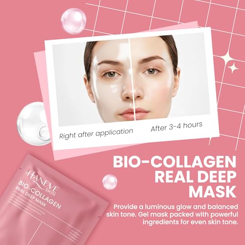 Hydrating Collagen Face Mask Set - Pore-Minimizing & Firming Skin Care, 5 Pack