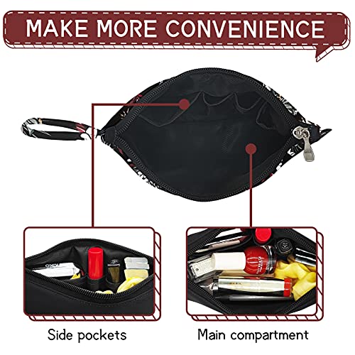 Gloppie Makeup Bag Travel Cosmetic Bag Portable Toiletry Bag Dual Zipper Makeup Case for Women Waterproof Makeup Box Pouch