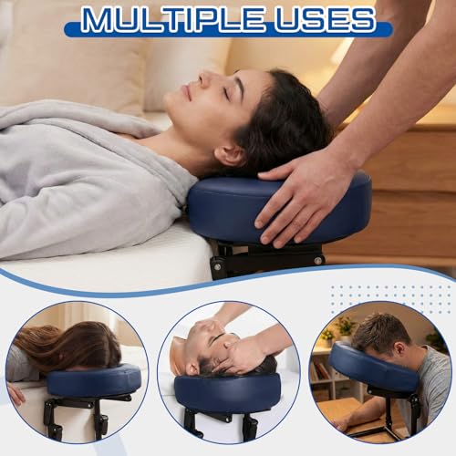 Adjustable Bed Massage Headrest with Soft Pillow Cushion - No Armrest, Navy Blue