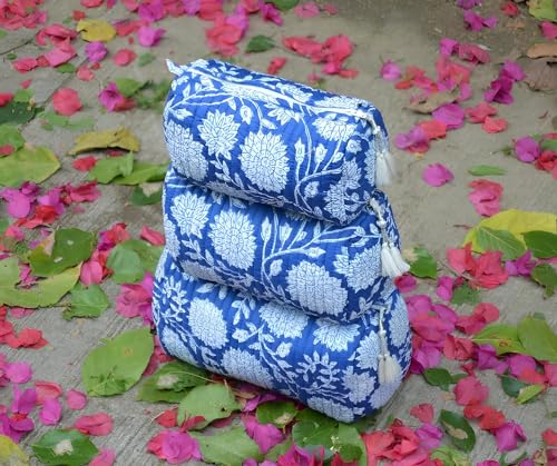 INDACORIFY Pattern-1 Cotton Boho Travel Toiletry Bag Small Medium Large