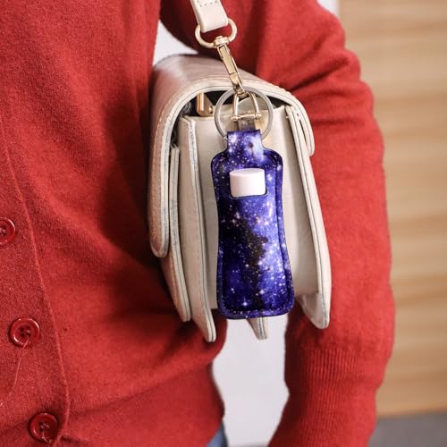 DMLSKY Lip Balm Holder Keychain, Sleeve Pouch for Mini Lipstick, Cute Portable Key Chain Accessories for Lip Gloss