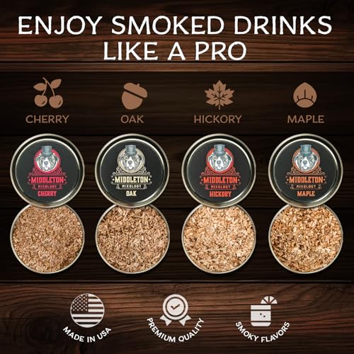 Cocktail Smoker Kit with Torch & 4 Wood Chip Flavors - Home Bar Accessory