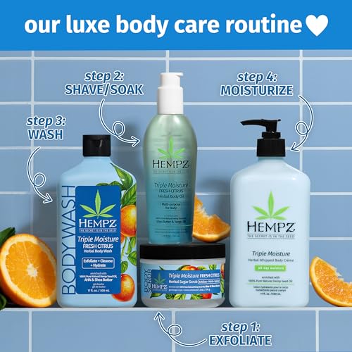 Hempz Body Moisturizer with Vitamin C - Triple Moisture 17oz Pack of 2