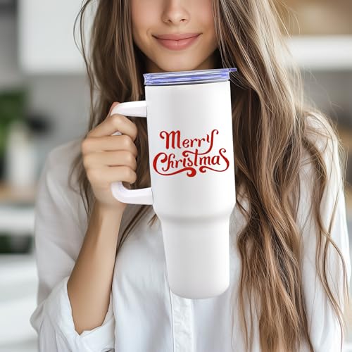 40oz Stainless Steel Sublimation Tumblers with Handle Set - White Bulk Drinkware for Custom Printing