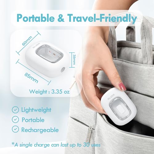White UV Toothbrush Sanitizer Cover with Magnetic Wall Mount - Travel Friendly