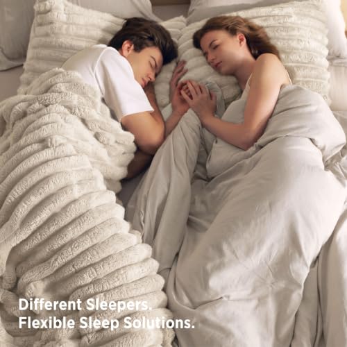 Bedsure 2-in-1 Comforter Set with Detachable Blanket - Oversized King, Beige (Variation 01)