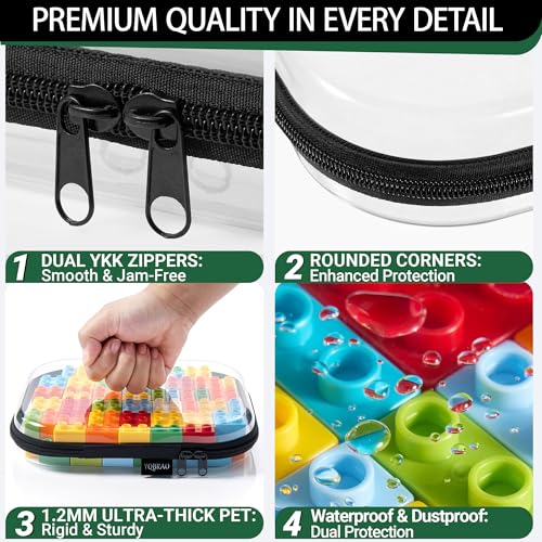 Black Multi-Size Hard Shell Zipper Cases 6-Pack Organizer Set
