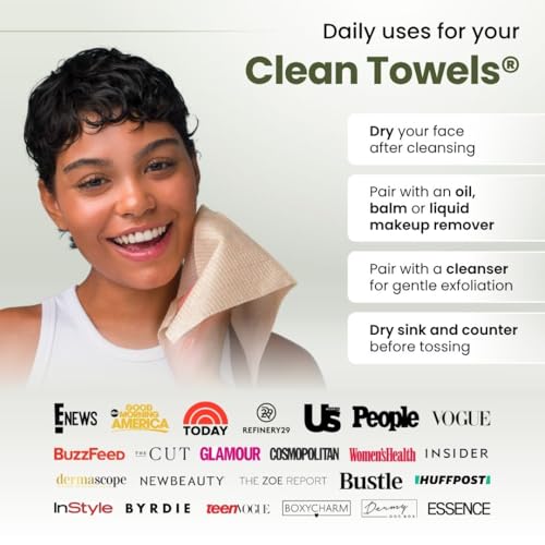 Disposable Face Towels XL - 50 Pack of Ultra Soft Bamboo Viscose Makeup Remover Wipes - 2 Pack