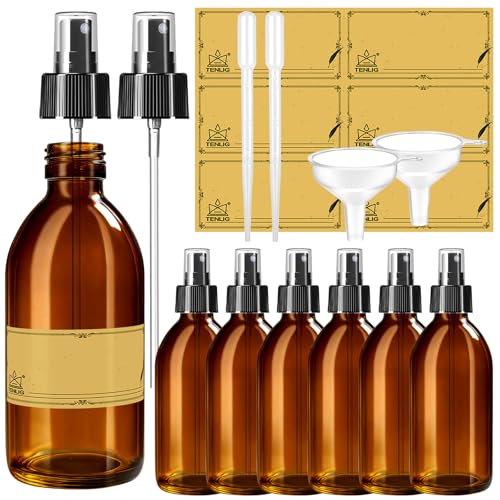 5oz Amber Glass Spray Bottles - Refillable for Essential Oils, Cleaning, Hair, Facial, Aromatherapy