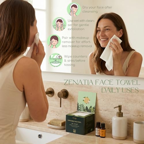 Disposable Face Towels - XXL 12x12 Inch 200 Count, Soft & Hygienic for Travel & Skincare