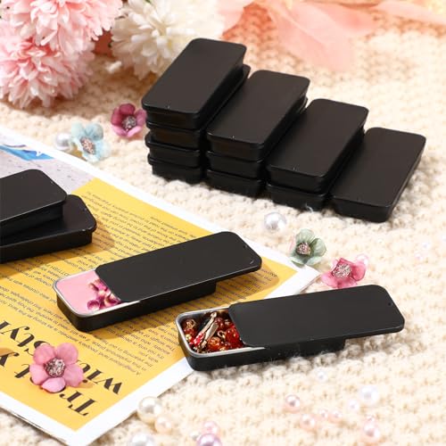 Norme Black 1 oz Lip Balm Containers 60pcs Metal Tins with Sliding Lids