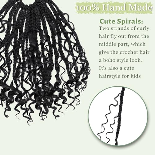 Dorsanee 10 Inch Boho Goddess Box Braids Crochet Hair 7 Packs 1B